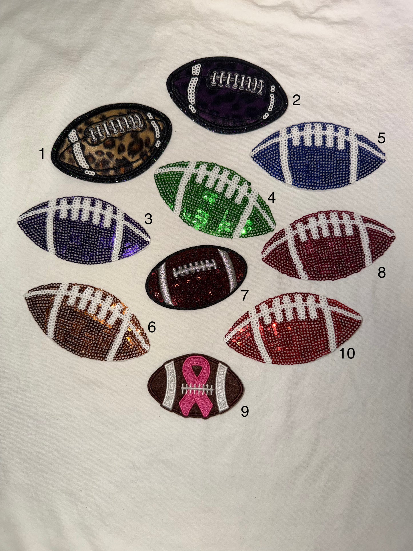 Sequin Football Patches