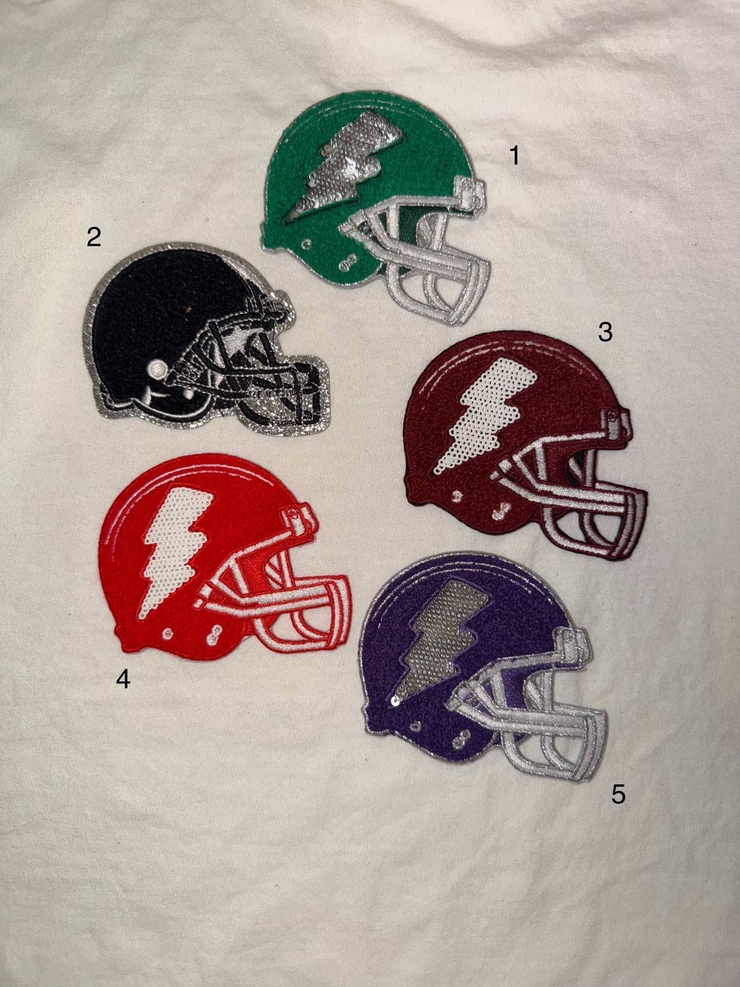Sequin Football Helmet Patches