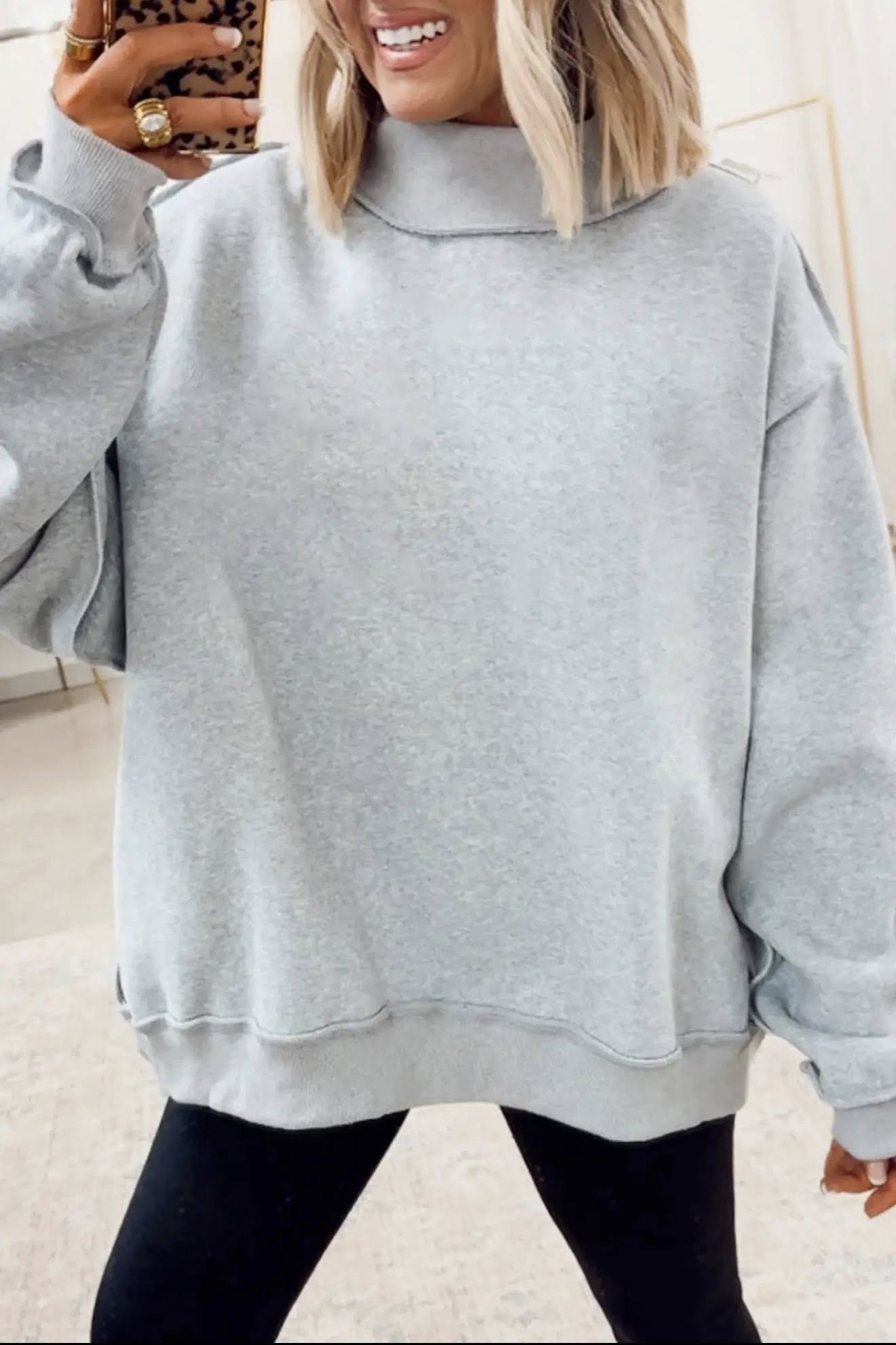 JESUS Mock Neck Sweatshirt