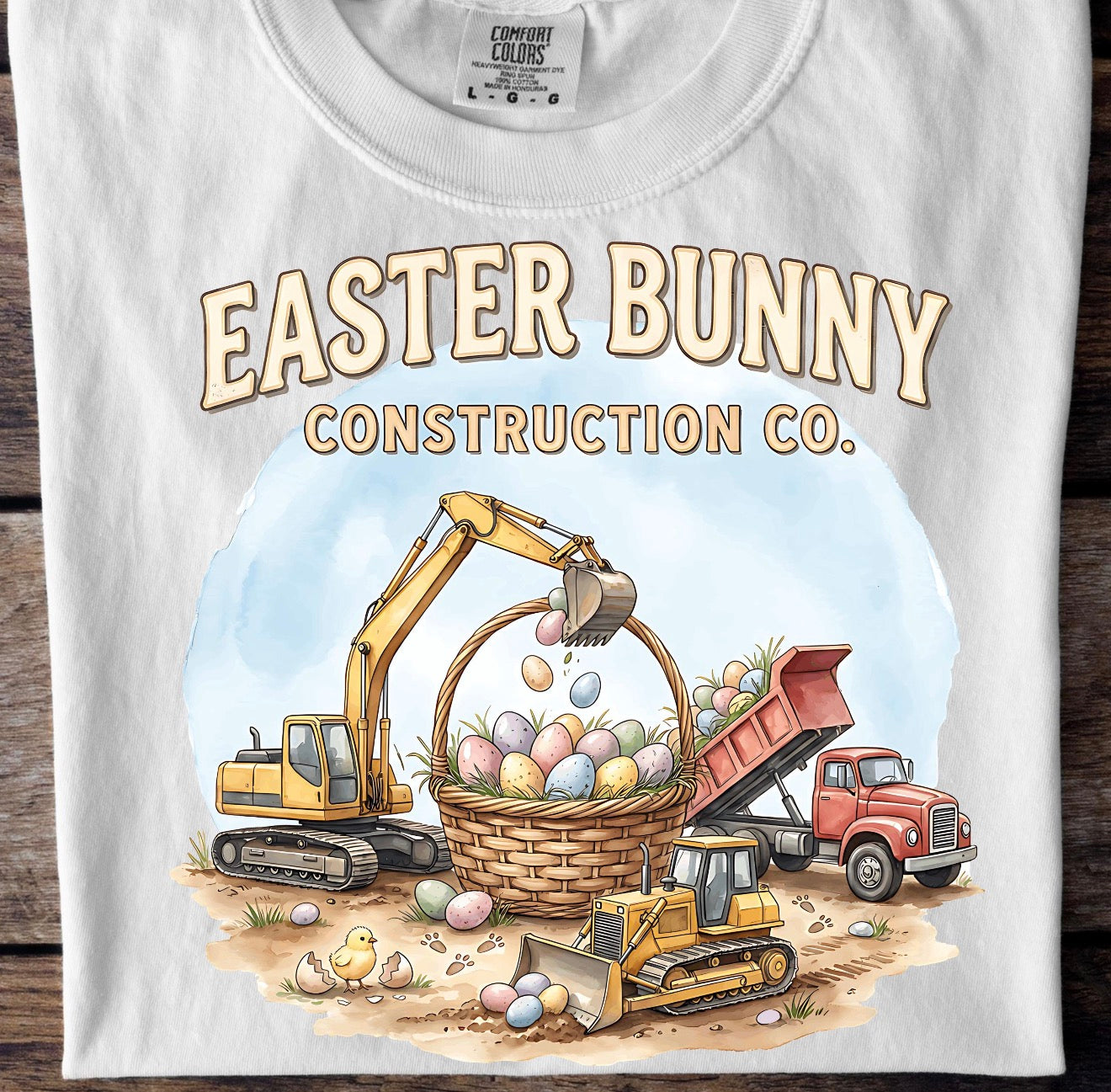 Easter Bunny Construction Comfort Color Tees (Youth)